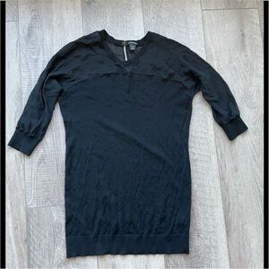Club Monaco Sheer Sweater Dress in Black Size Small
